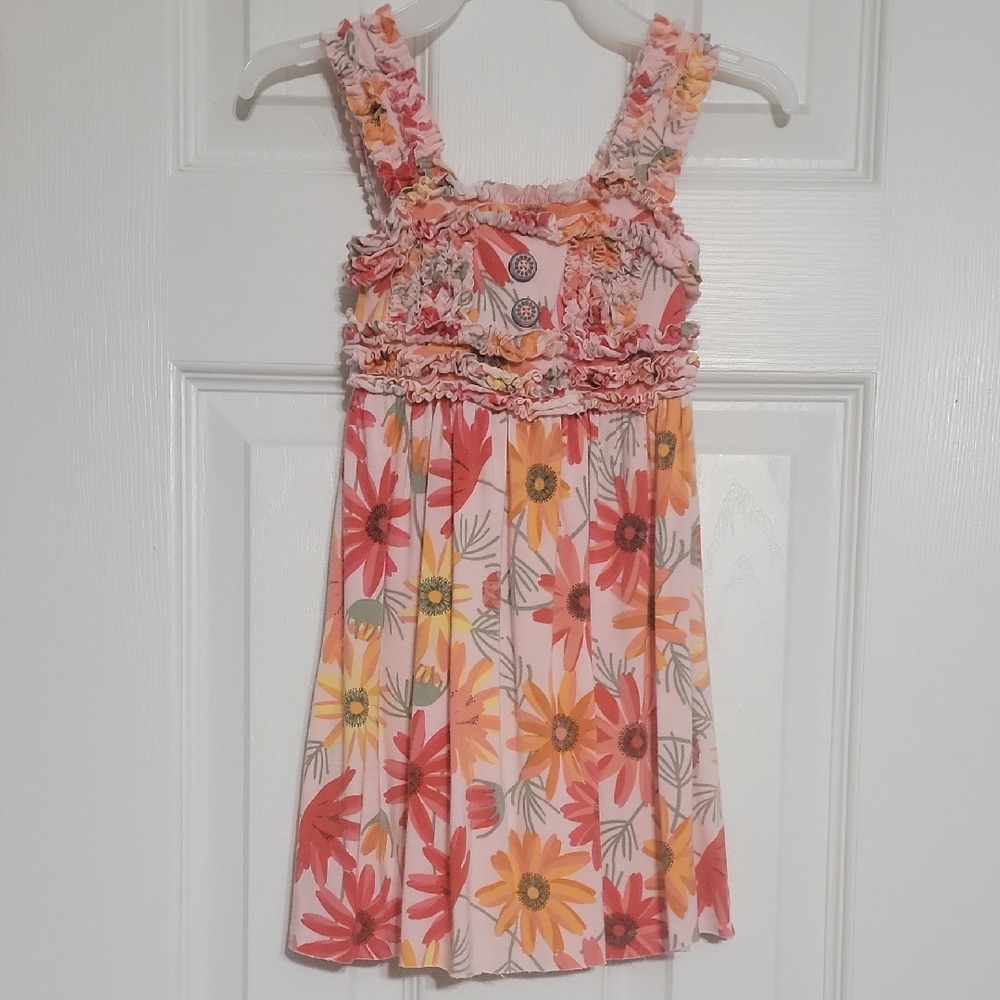 Matilda Jane Floral Kids Dress - Pink and Orange